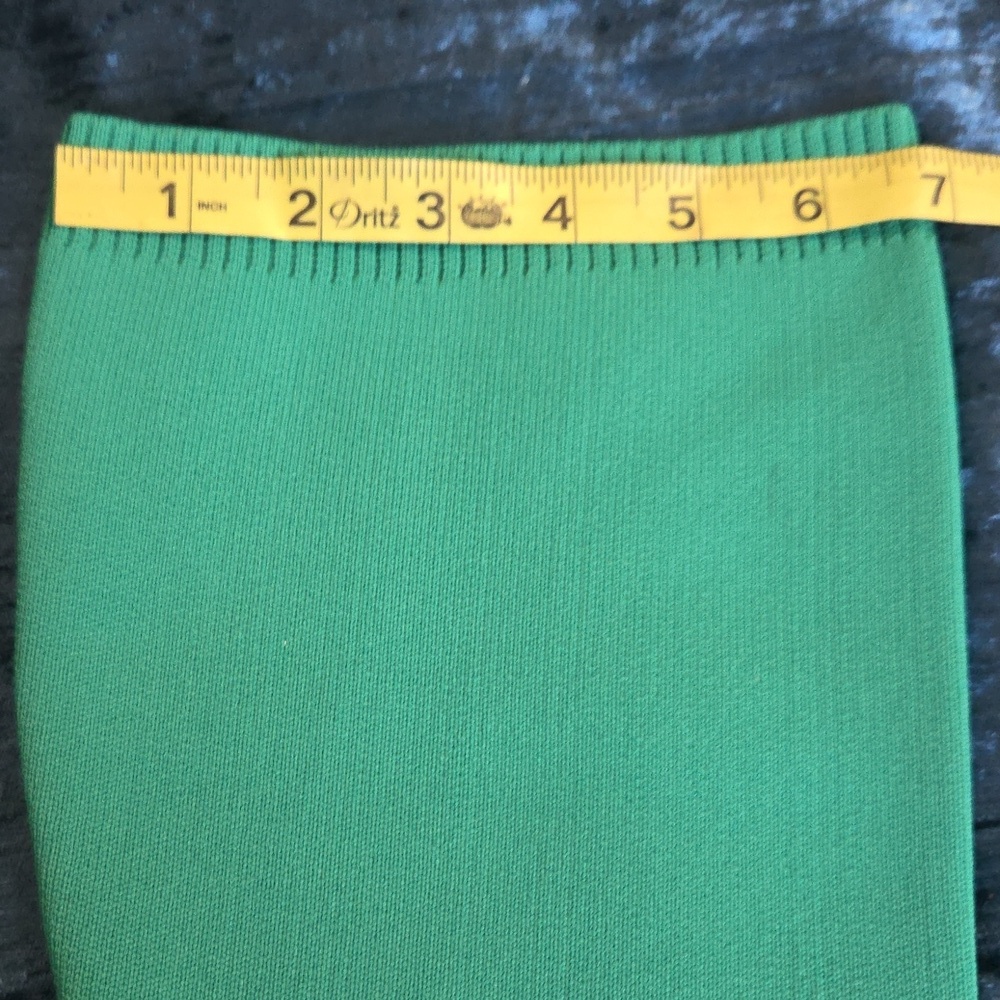 Green Knee-High Chunky Knit Pointed  Toe Heeled Boots - Picture 7 of 7